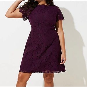Loft 24 Plus Eggplant lace dress